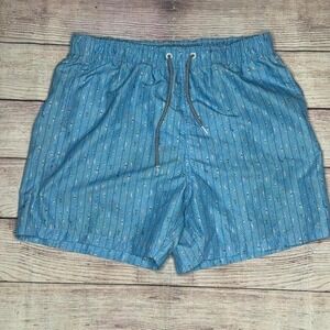 Boardies Men Blue‎ swim trunks size Large Small swimmers graphic lightweight